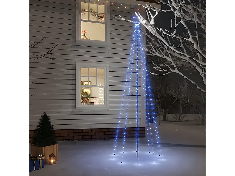 Albero di Natale con picchetto Blu 310 LED 300 cm