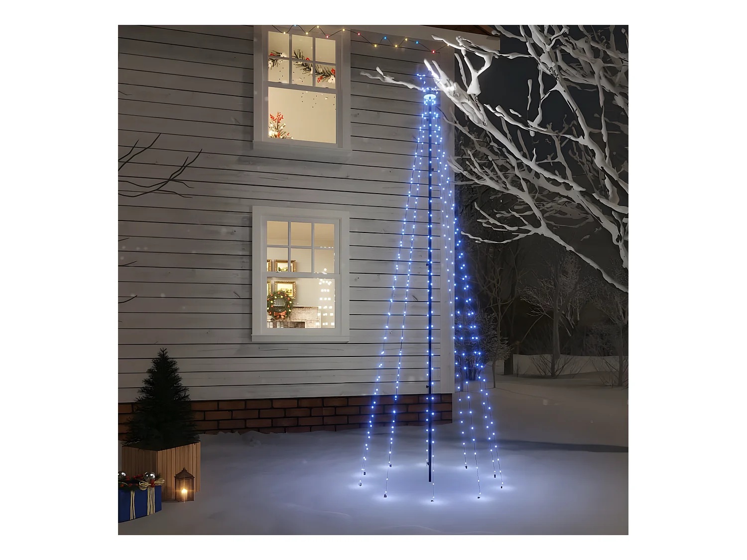 Albero di Natale con picchetto Blu 310 LED 300 cm