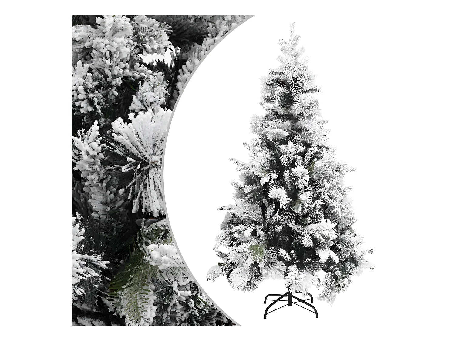 Sapin de No?l à flocons de neige et pommes de pin 195 cm PVC/PE