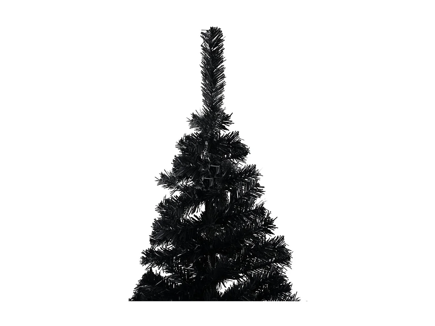 Albero di Natale artificiale preilluminato e palline nere 150 cm in PVC
