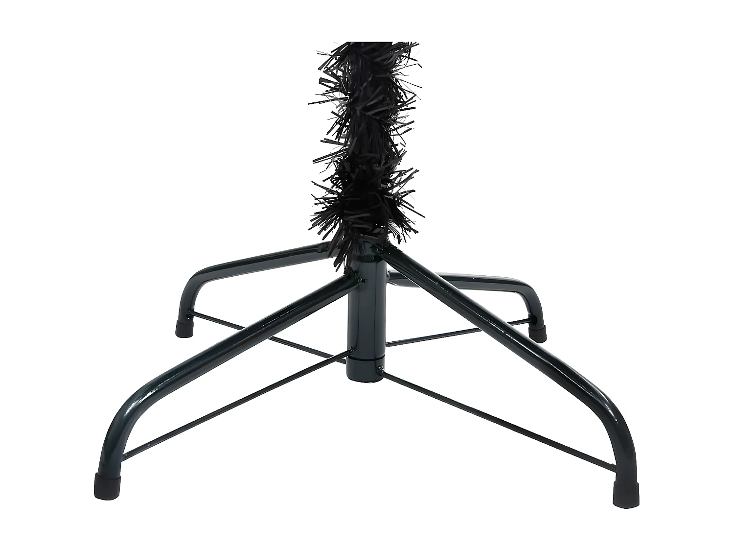 Albero di Natale artificiale preilluminato e palline nere 150 cm in PVC