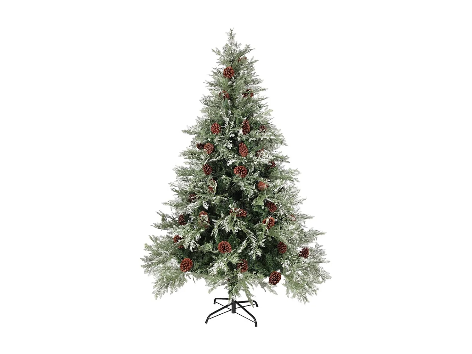 Pinhas para árvore de Natal pré-iluminadas verde branco 150cm PVC PE
