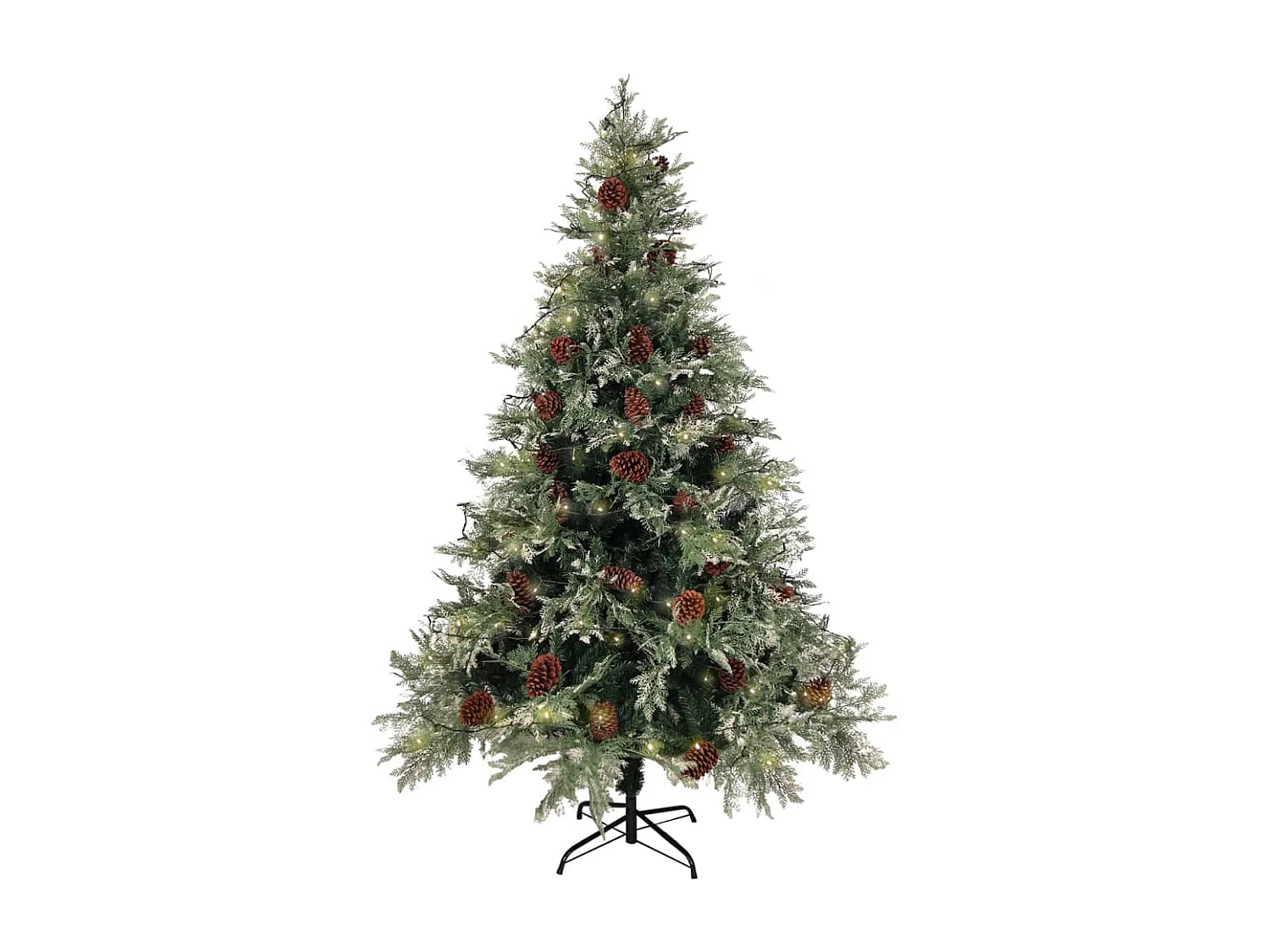 Pinhas para árvore de Natal pré-iluminadas verde branco 150cm PVC PE