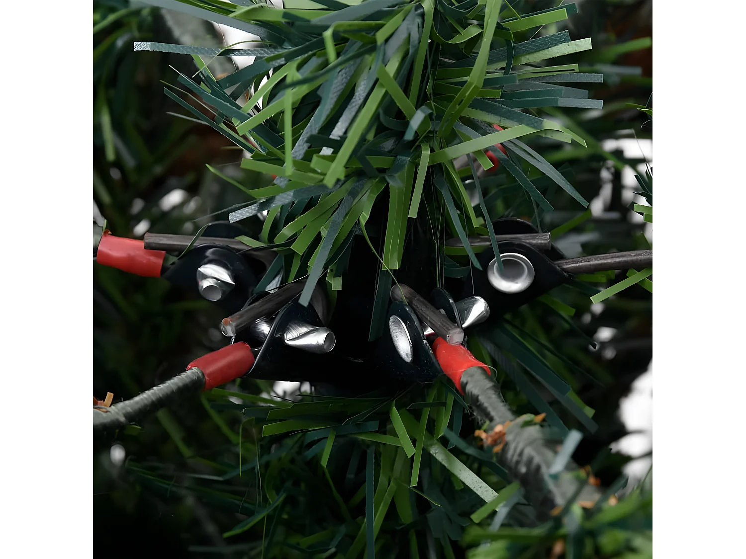 Pinhas para árvore de Natal pré-iluminadas verde branco 150cm PVC PE