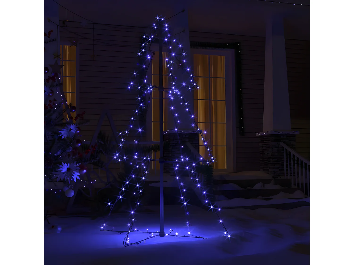 Arbre de No?l c?ne 160 LED d'intérieur/d'extérieur 78x120 cm