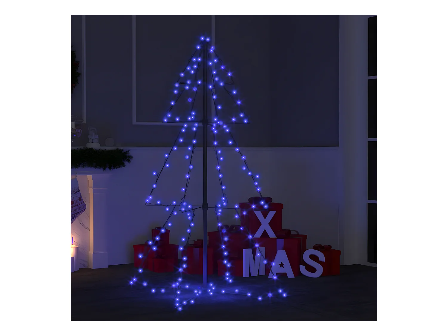 Arbre de No?l c?ne 160 LED d'intérieur/d'extérieur 78x120 cm