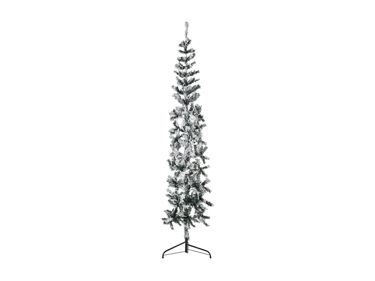 Demi sapin de No?l artificiel mince avec neige floquée 180 cm
