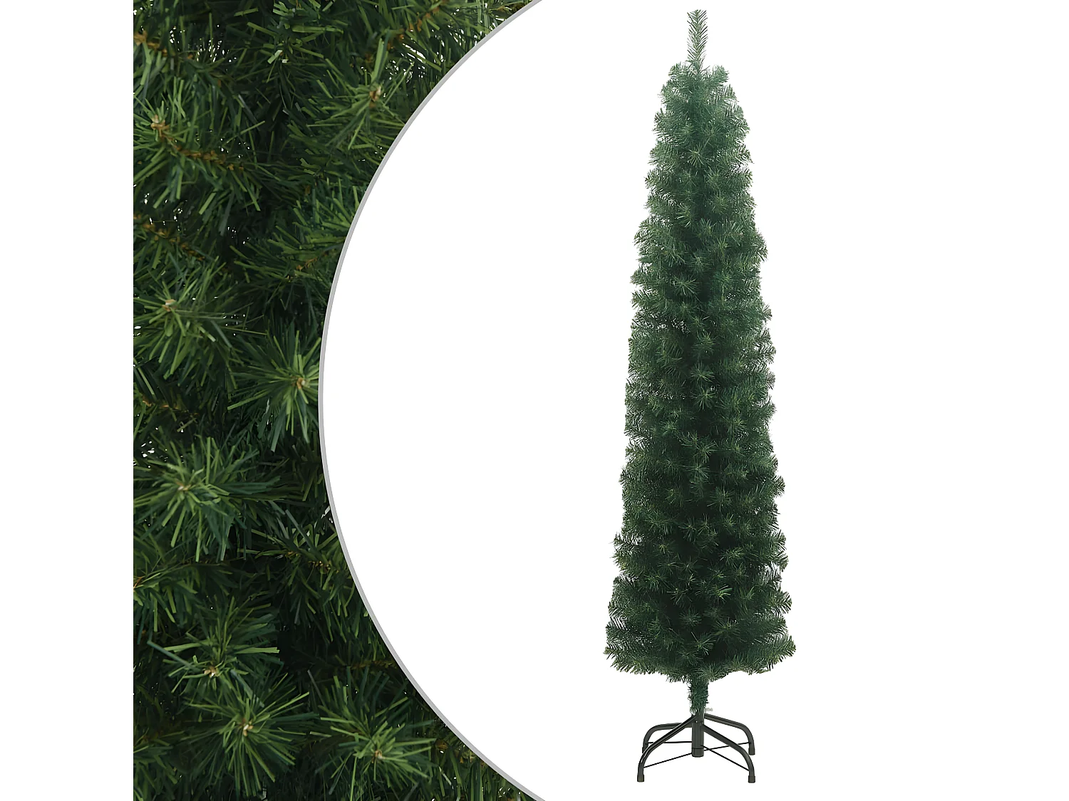Sapin de No?l artificiel mince avec support vert 180 cm PVC
