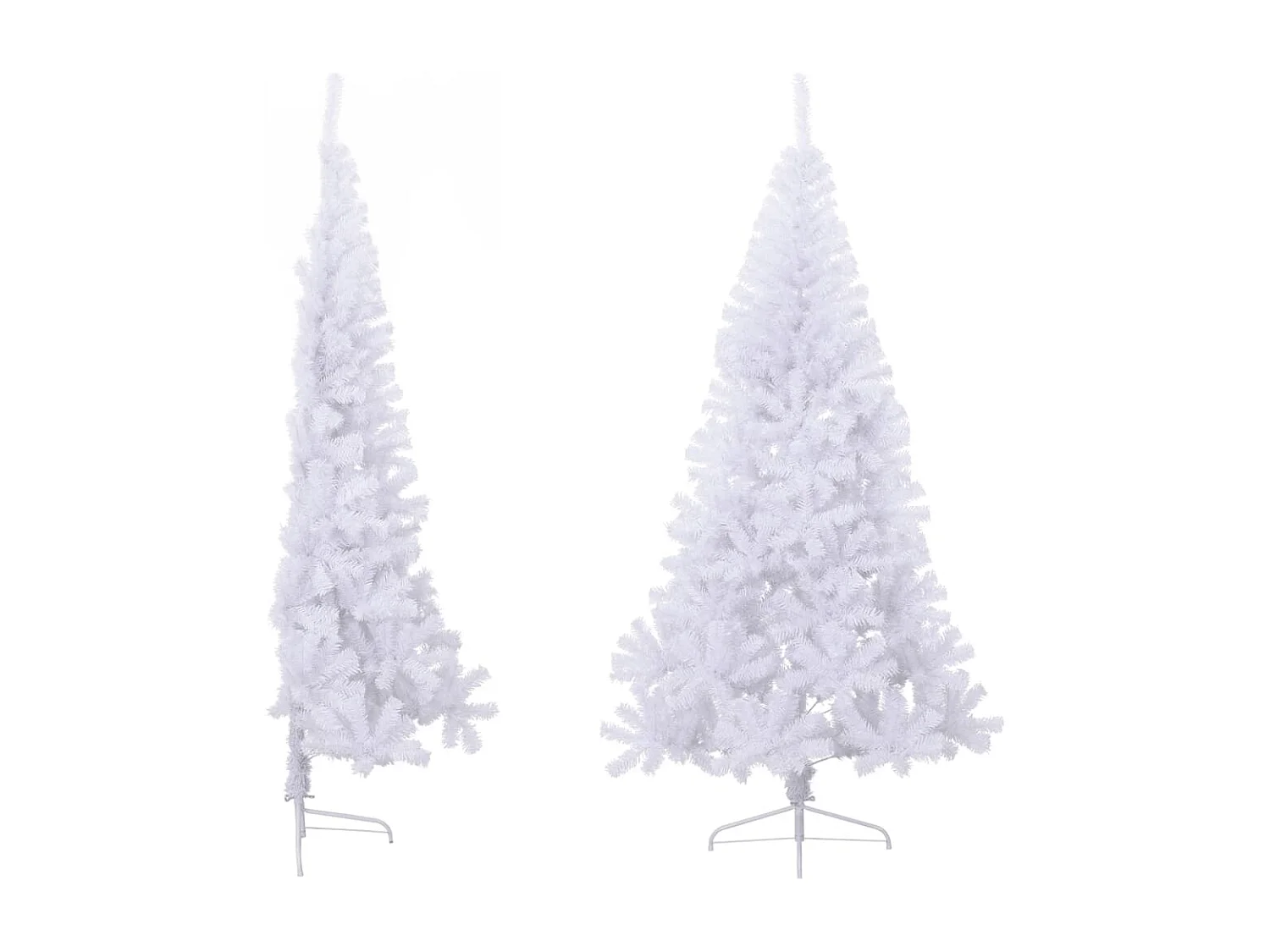 Mezzo albero di Natale artificiale con supporto bianco 240 cm in PVC