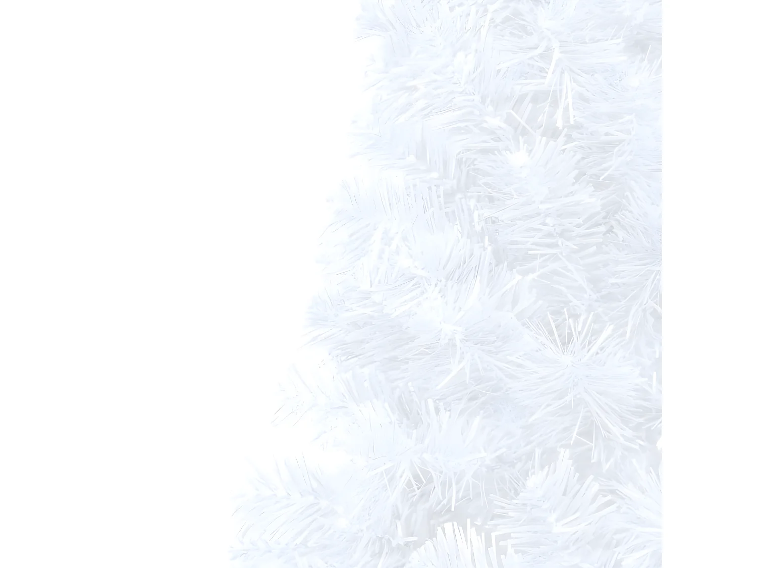 Mezzo albero di Natale artificiale preilluminato e palline bianche 180 cm