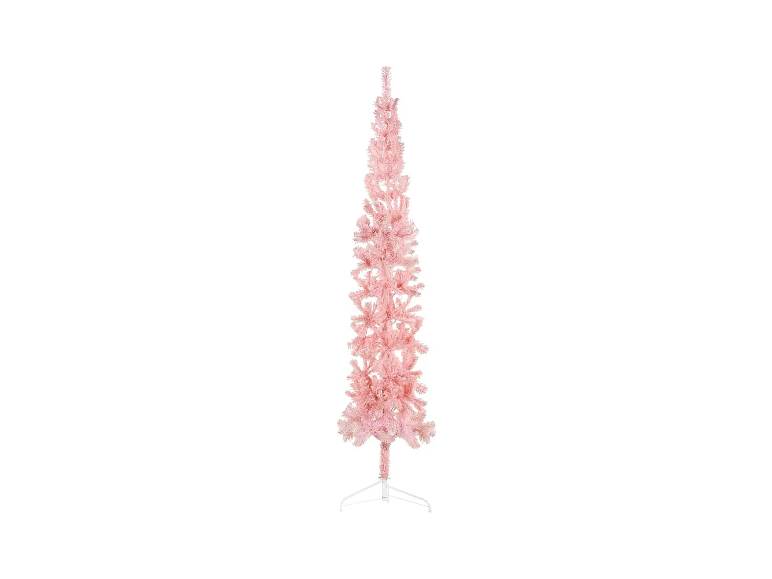 Demi sapin de No?l artificiel mince avec support Rose 210 cm