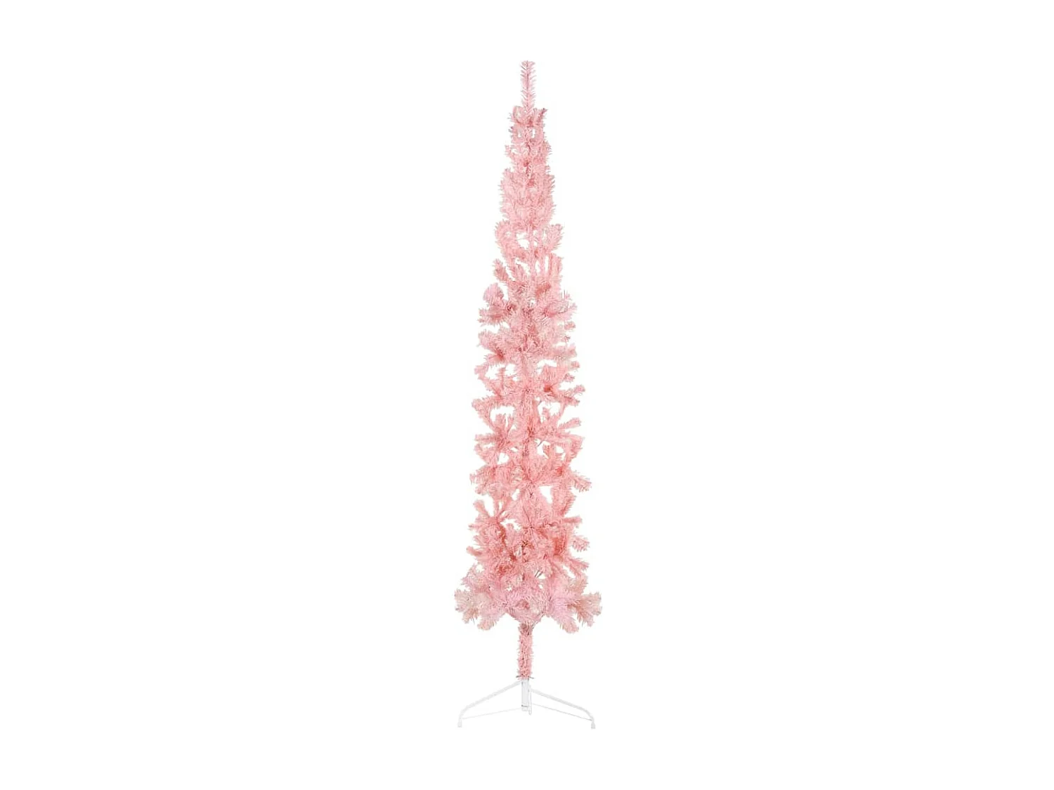 Demi sapin de No?l artificiel mince avec support Rose 210 cm