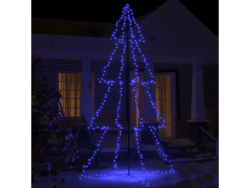 Arbre de No?l c?ne 360 LED d'intérieur/d'extérieur 143x250 cm