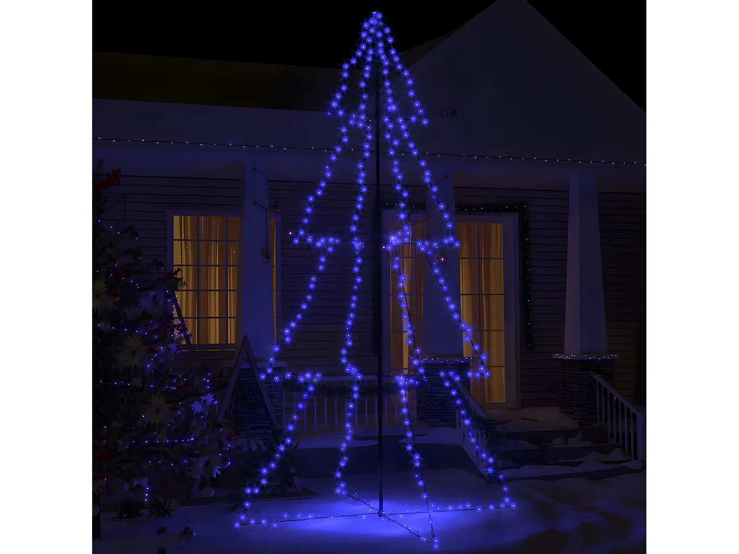Arbre de No?l c?ne 360 LED d'intérieur/d'extérieur 143x250 cm