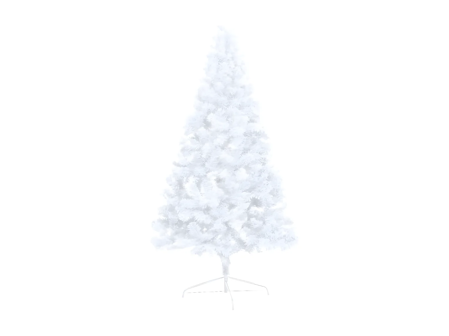 Demi-arbre de No?l artificiel pré-éclairé et boules blanc 210cm