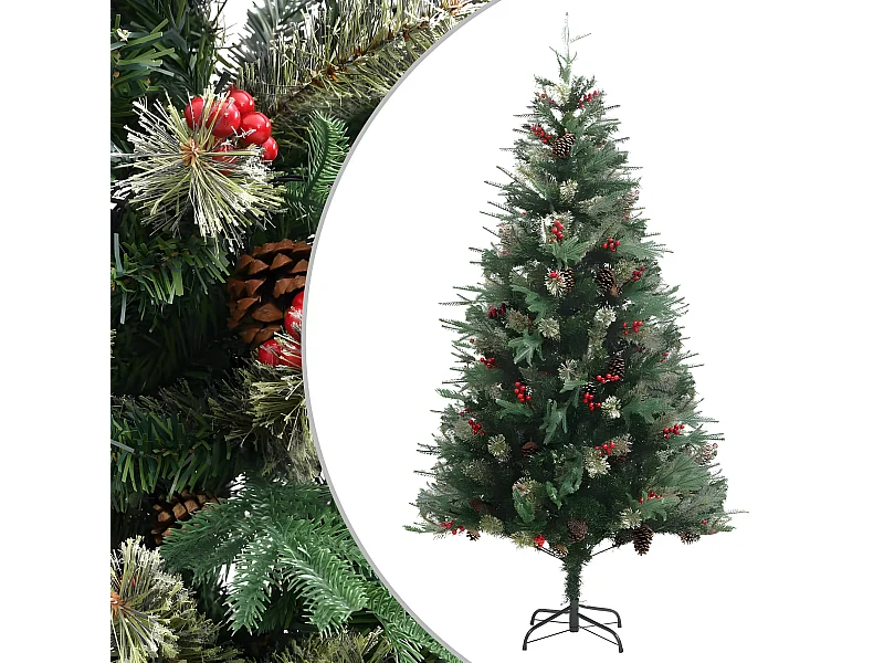 Albero di Natale con Pigne Verde 195 cm PVC e PE