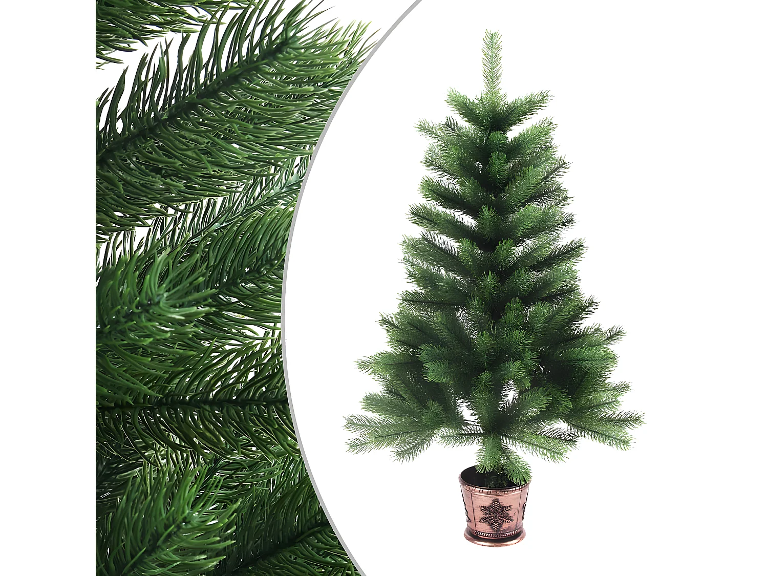 Árvore de Natal artificial pré-iluminada e bolas verdes de 90 cm