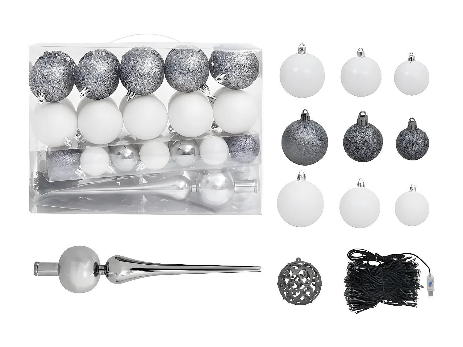 Árvore de Natal artificial pré-iluminada e bolas verdes de 90 cm