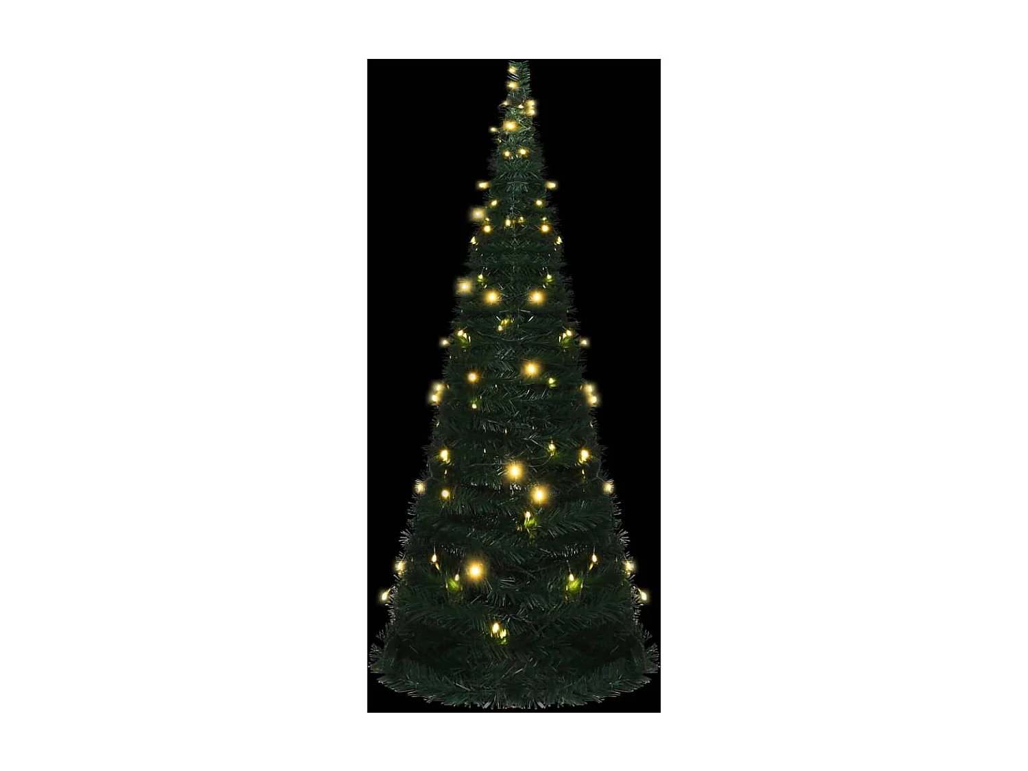 Albero di Natale artificiale preilluminato con ghirlande verdi 210 cm