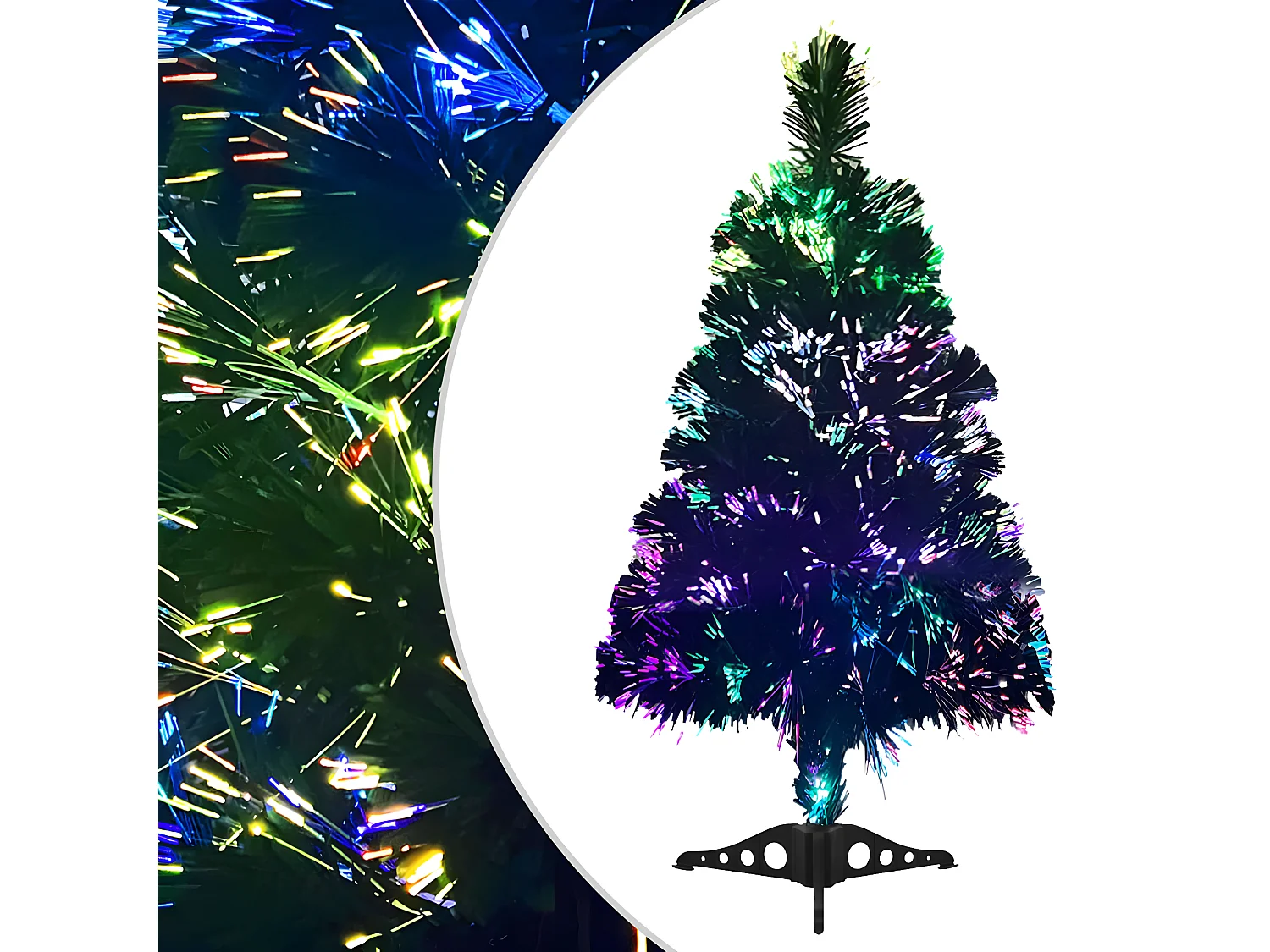 Albero di Natale artificiale Fibra ottica 64 cm Verde