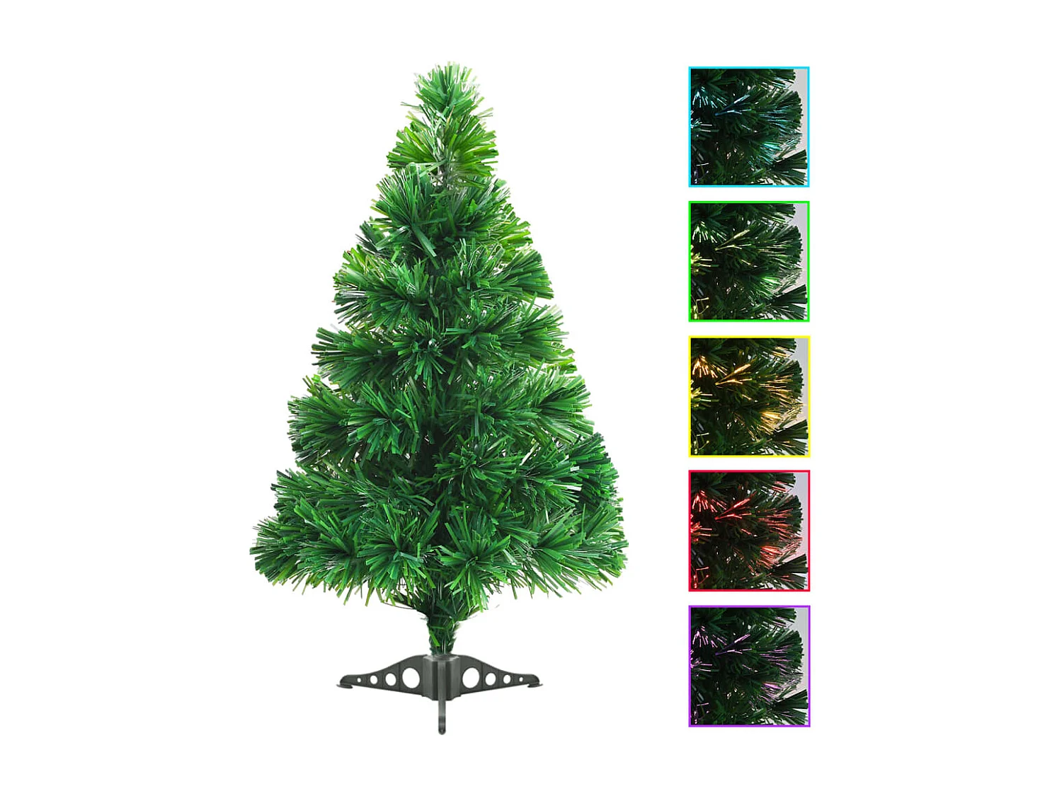 Albero di Natale artificiale Fibra ottica 64 cm Verde