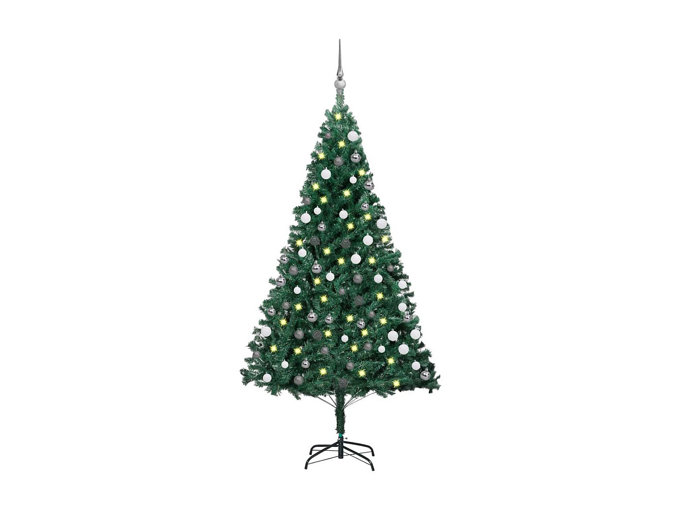 Miglior Albero Di Natale Artificiale Albero di Natale artificiale preilluminato e palline verdi 150 cm PVC