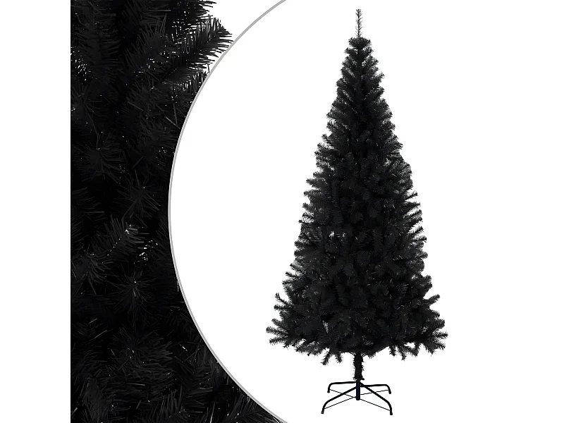 Albero di Natale artificiale con supporto nero 180 cm in PVC