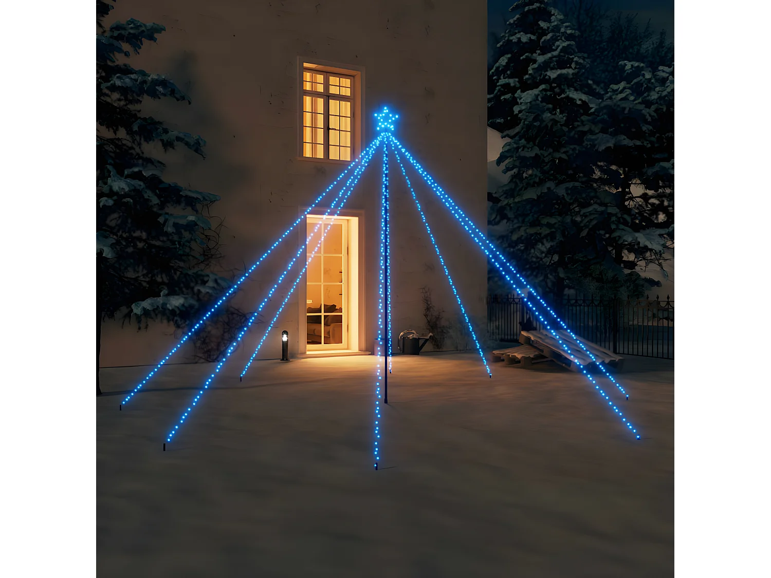 Luci per albero di Natale da interno/esterno 576 LED blu 3,6 m
