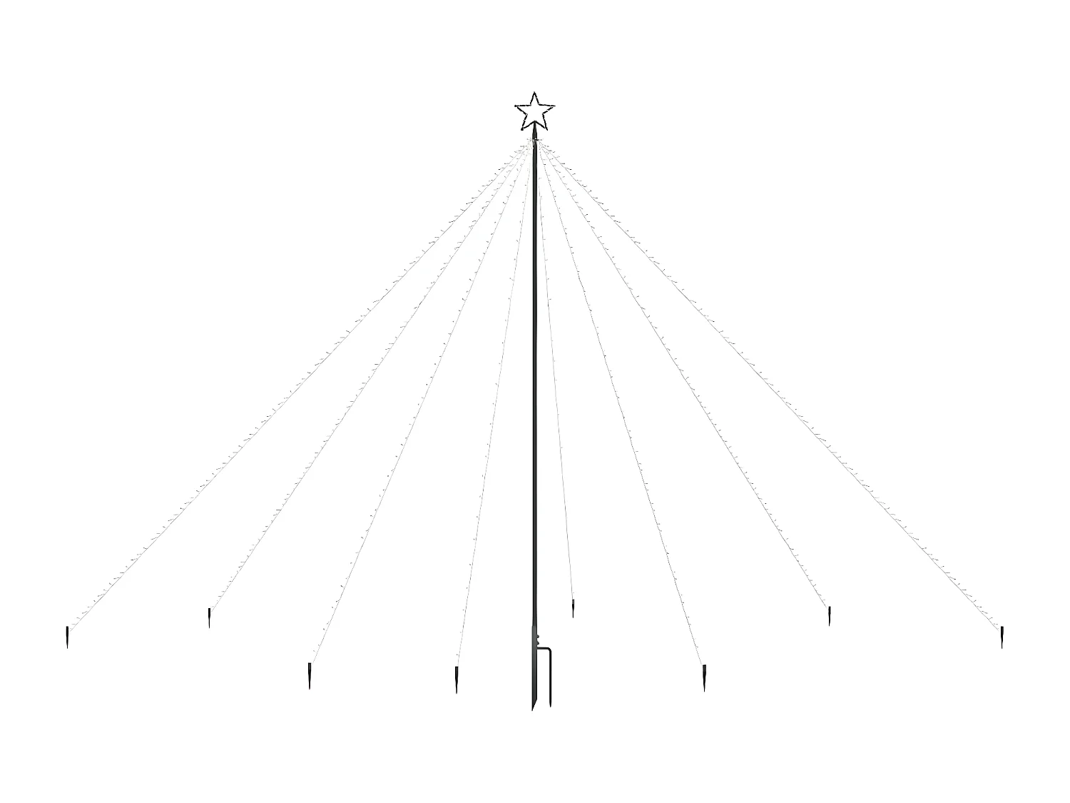 Luci per albero di Natale da interno/esterno 576 LED blu 3,6 m