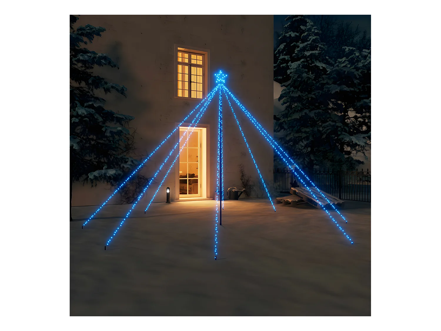 Lumières d'arbre de No?l Intérieur/Extérieur 576 LED bleu 3,6 m