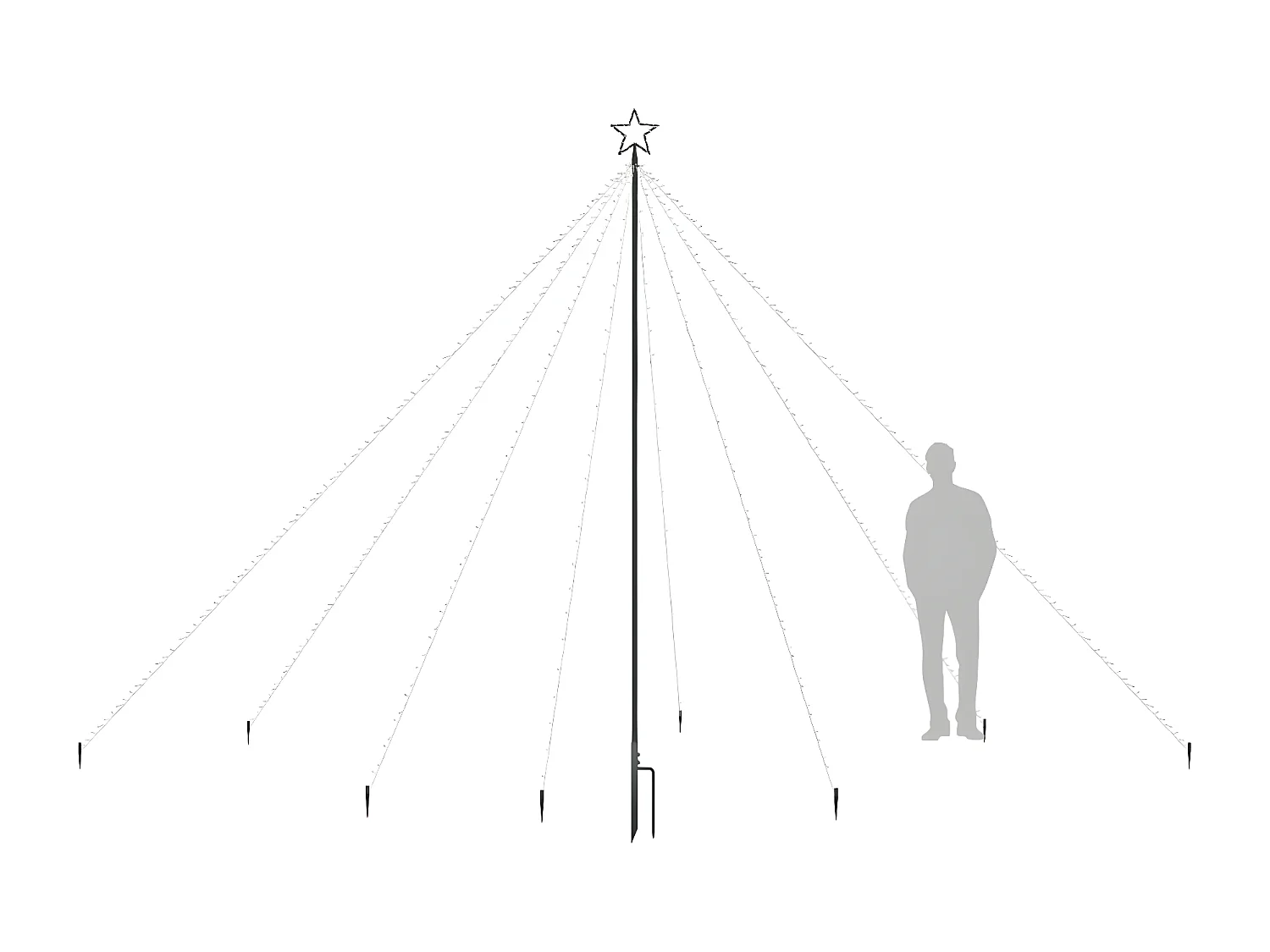 Lumières d'arbre de No?l Intérieur/Extérieur 576 LED bleu 3,6 m