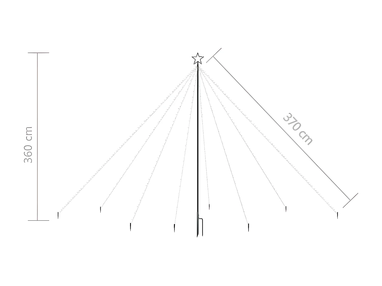 Lumières d'arbre de No?l Intérieur/Extérieur 576 LED bleu 3,6 m