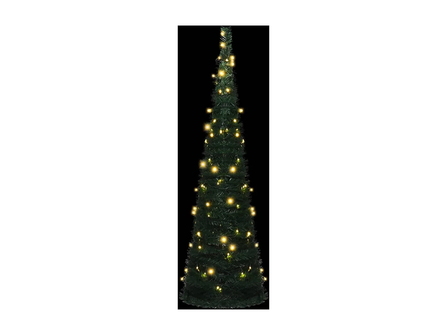Albero di Natale artificiale preilluminato con ghirlande verdi 150 cm
