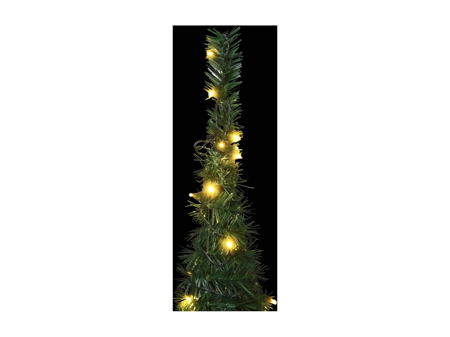 Albero di Natale artificiale preilluminato con ghirlande verdi 150 cm