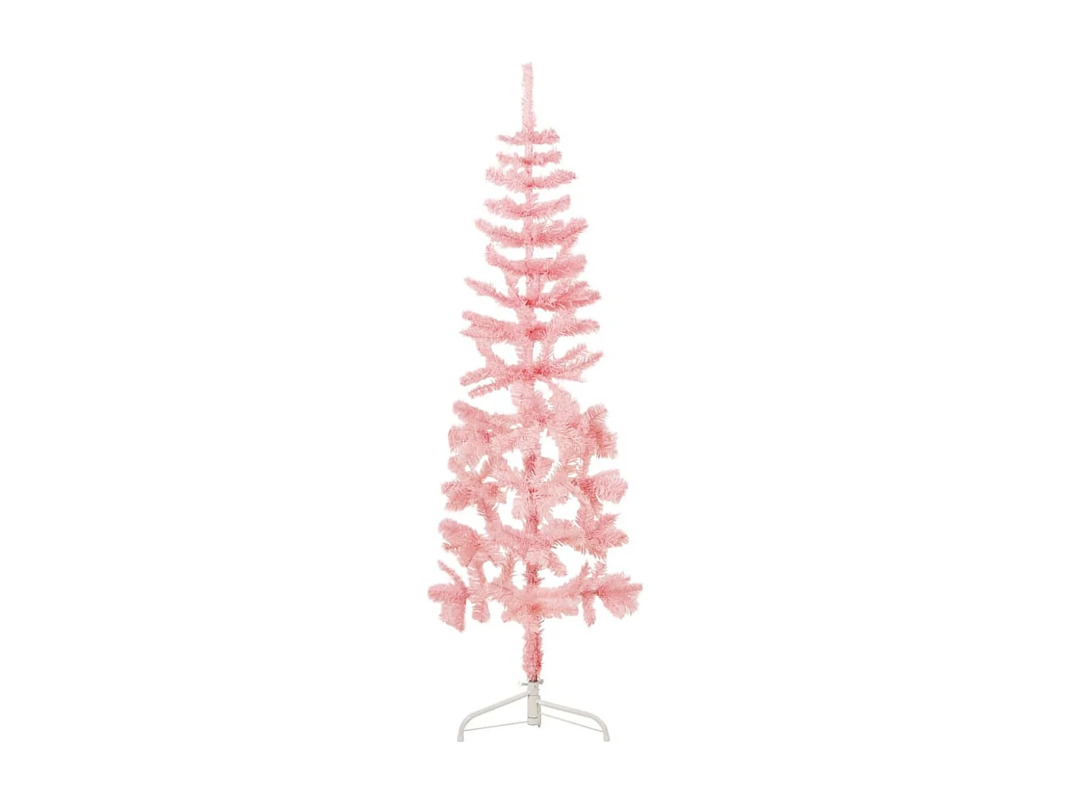 Demi sapin de No?l artificiel mince avec support Rose 150 cm