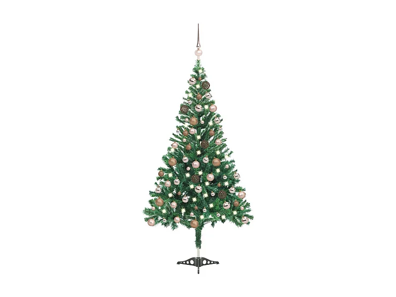 Albero di Natale artificiale/palline preilluminato 180 cm 564 rami