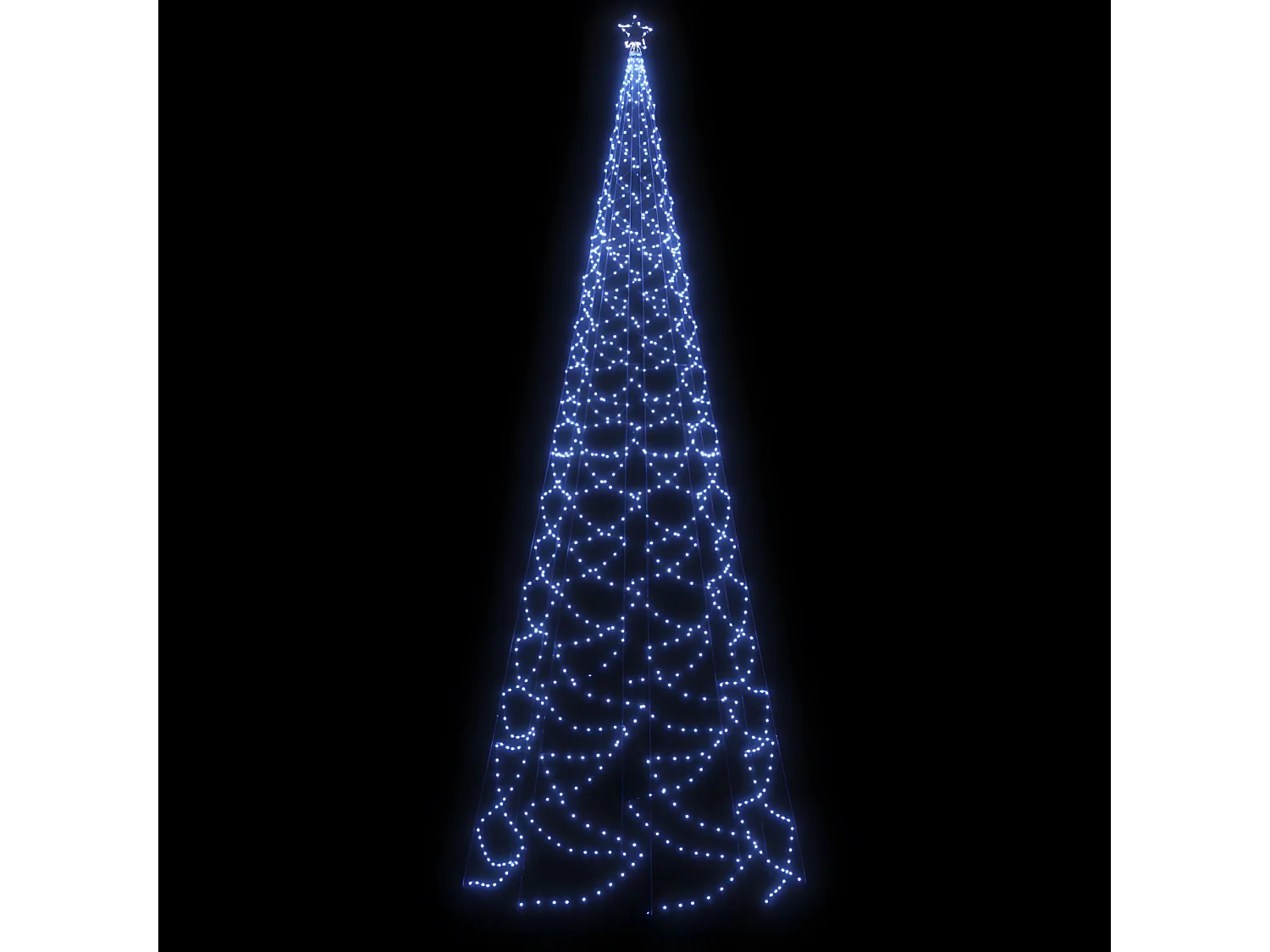 Arbre de No?l avec poteau en métal 1400 LED bleues 5 m