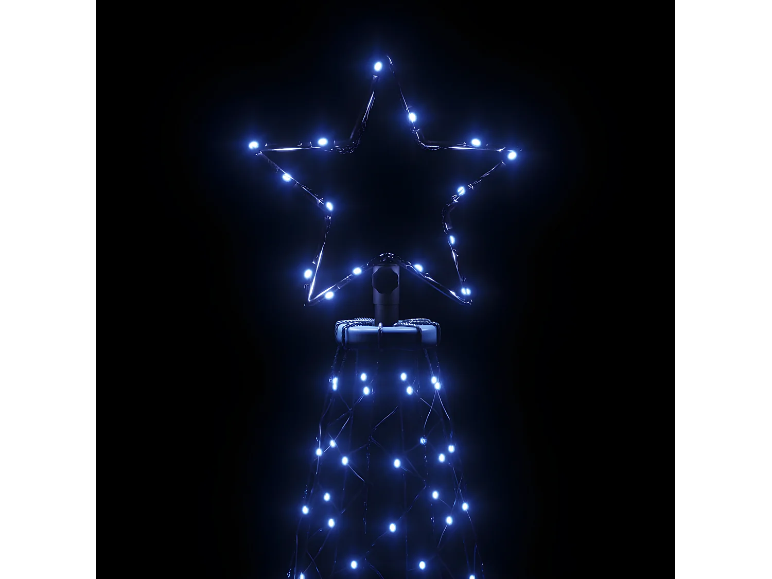 Arbre de No?l avec poteau en métal 1400 LED bleues 5 m