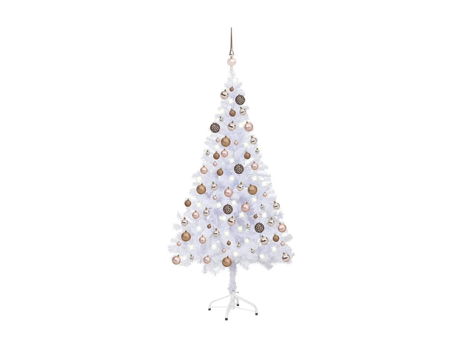 Albero di Natale artificiale/palline preilluminato 150 cm 380 rami