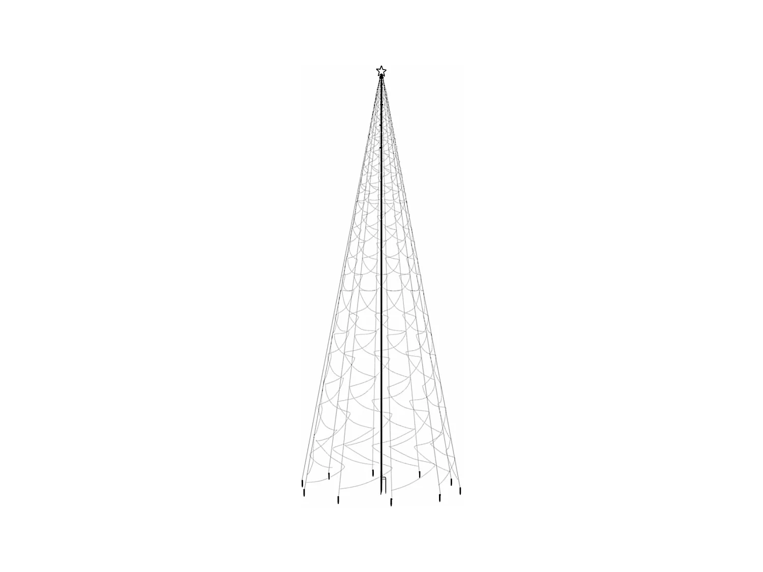 Kerstboom met paal 3000 Blauwe LED's 800 cm