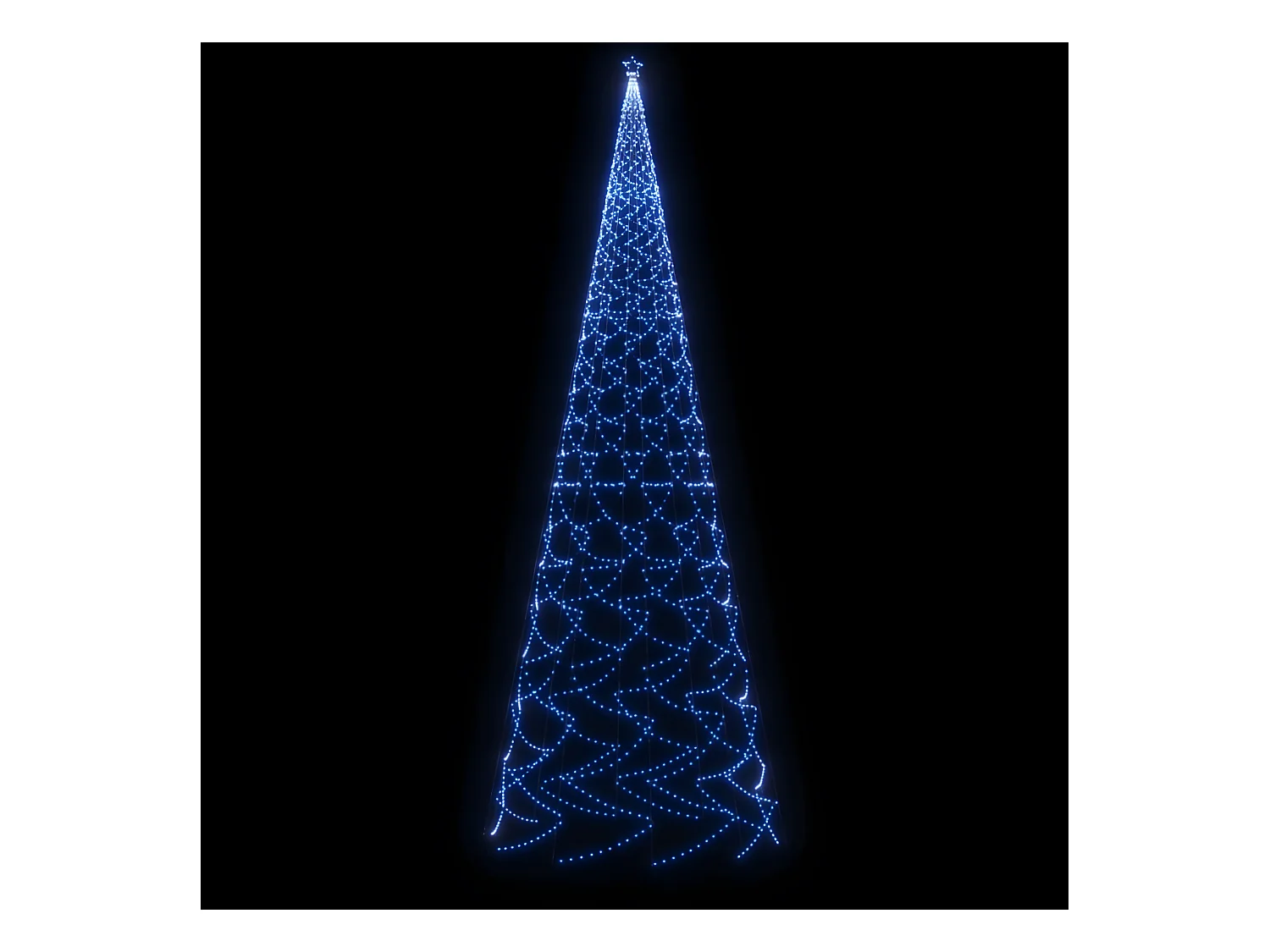 Kerstboom met paal 3000 Blauwe LED's 800 cm