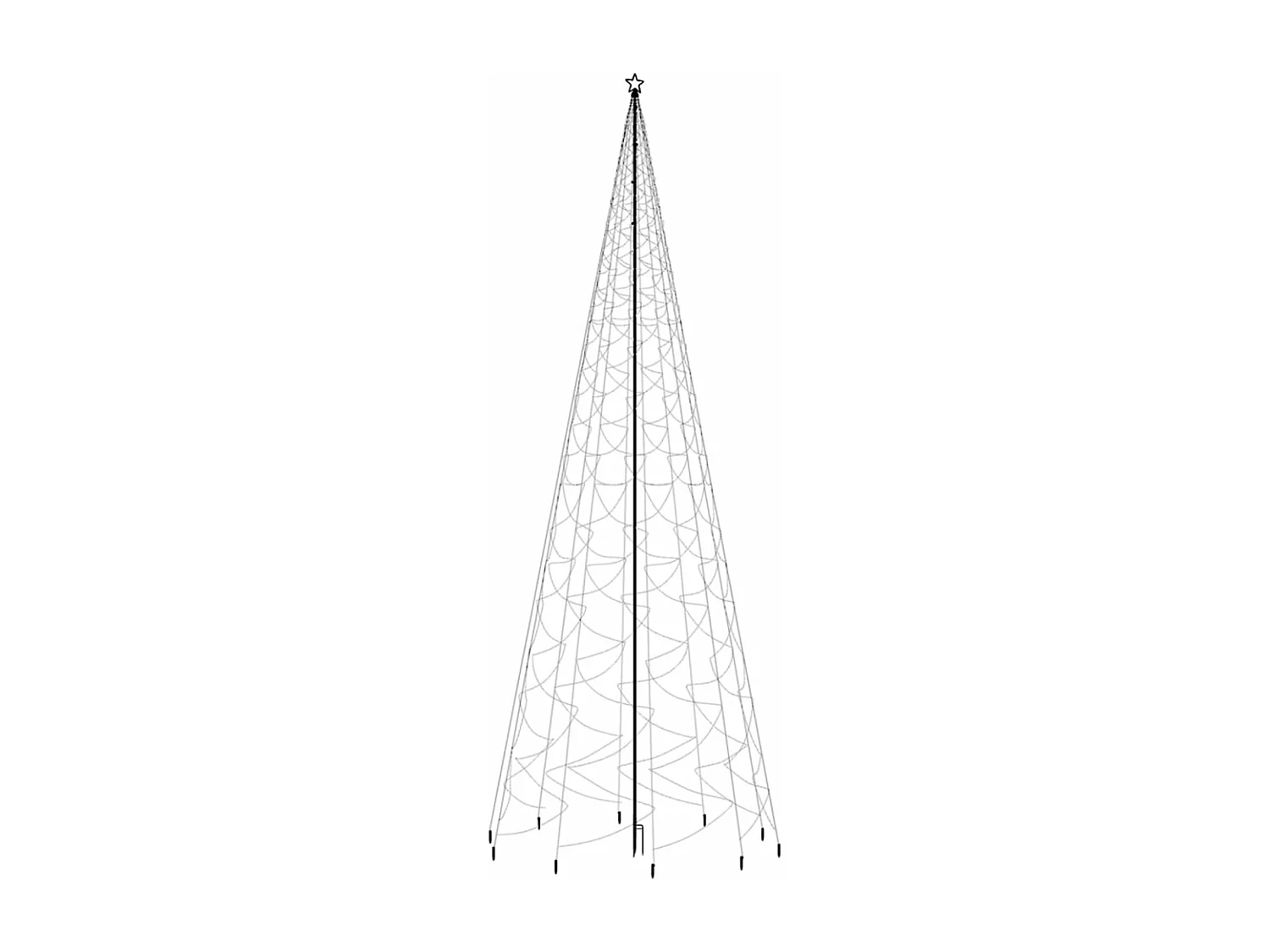 Kerstboom met paal 3000 Blauwe LED's 800 cm