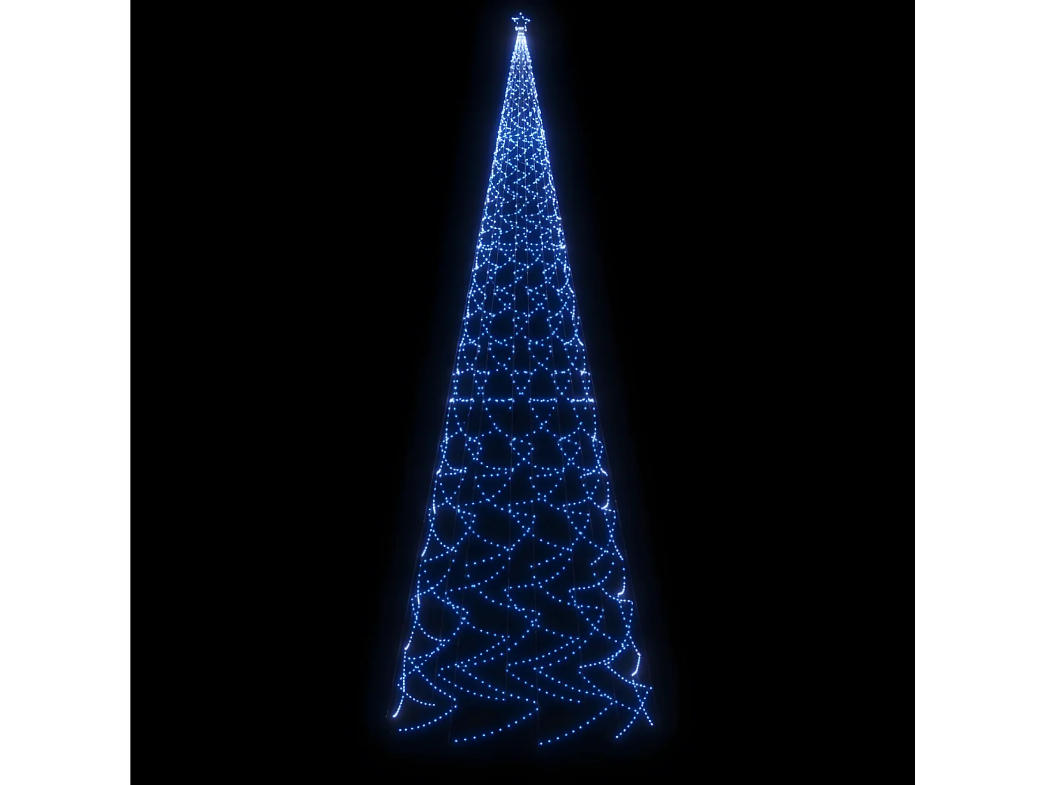 Kerstboom met paal 3000 Blauwe LED's 800 cm