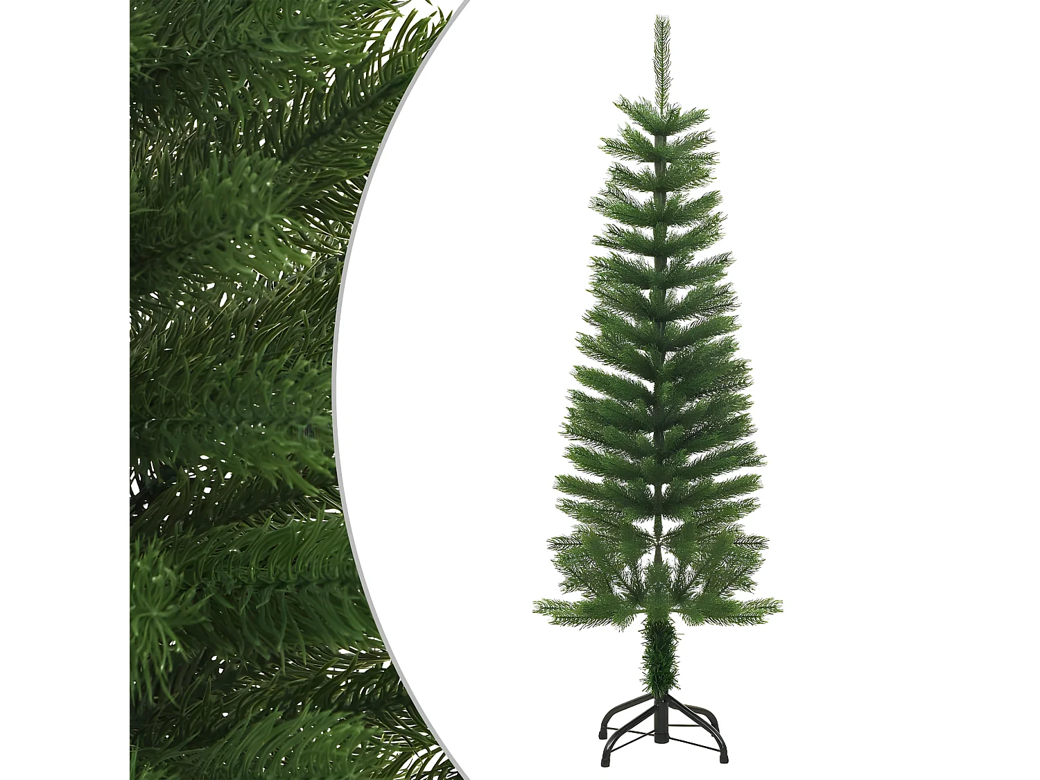 Árvore de Natal artificial fina com suporte 120 cm PE