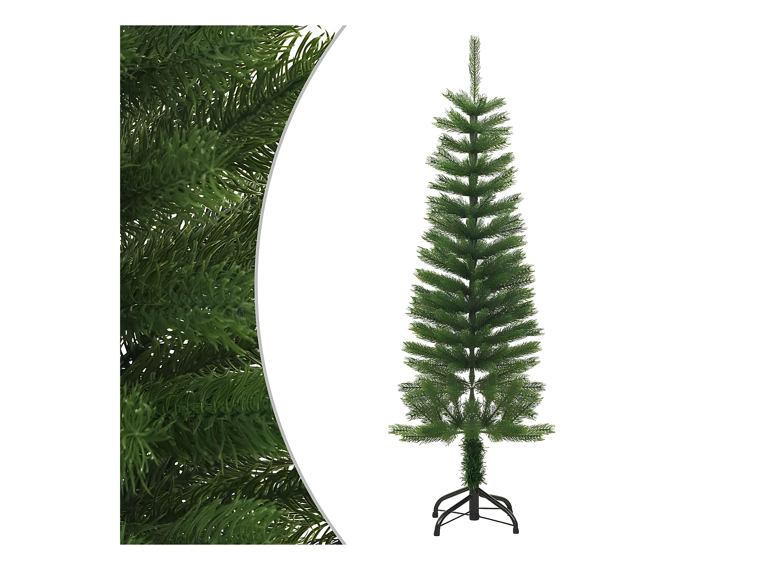 Dunne kunstkerstboom met standaard 120 cm PE