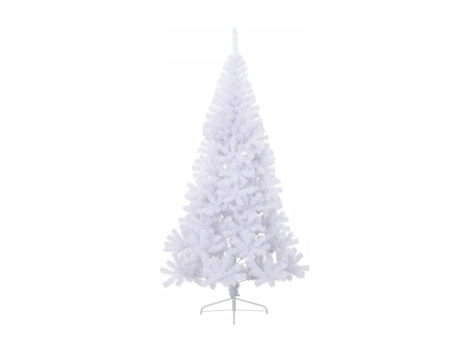 Mezzo albero di Natale artificiale con supporto bianco 210 cm in PVC