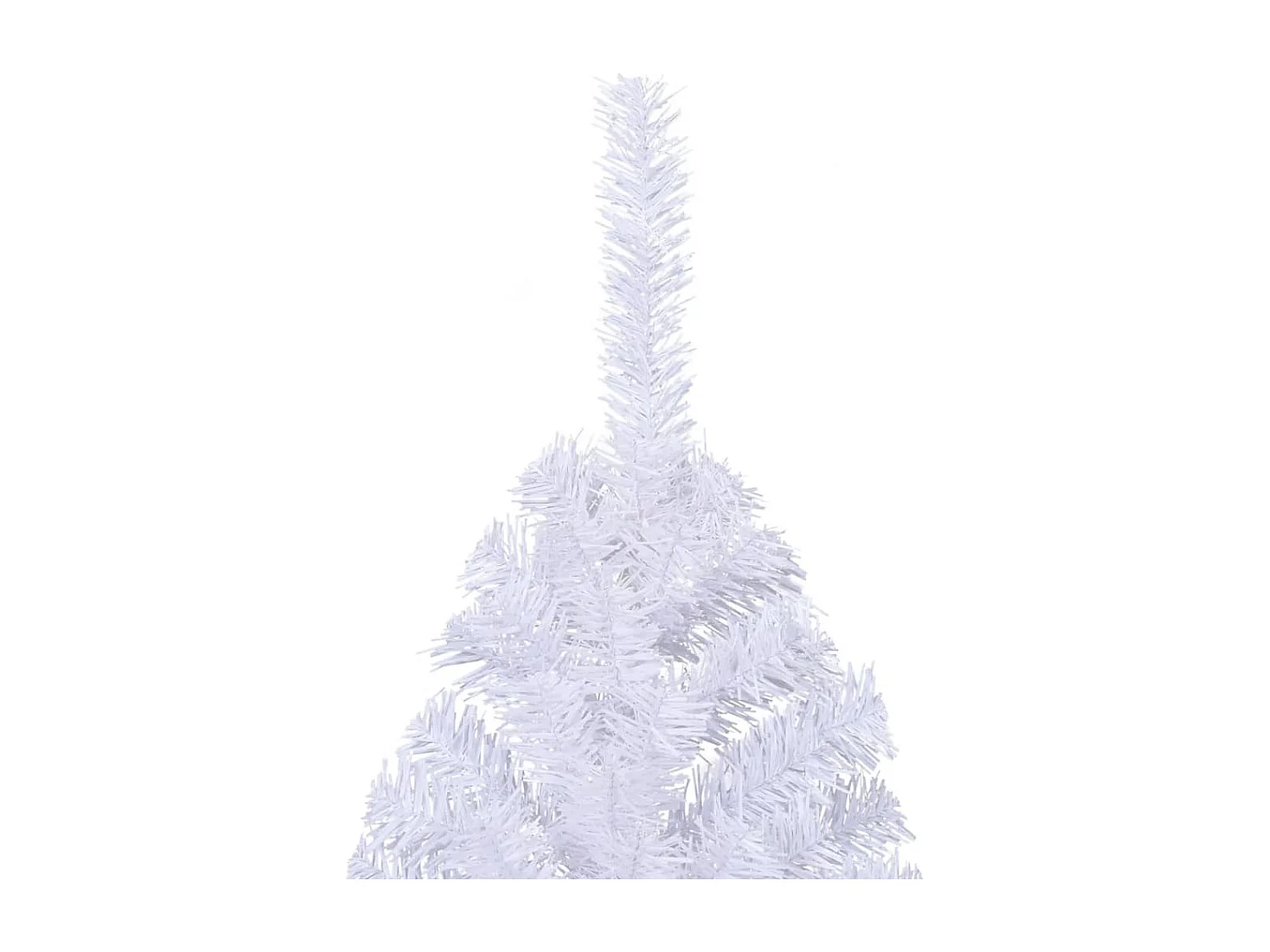 Mezzo albero di Natale artificiale con supporto bianco 210 cm in PVC