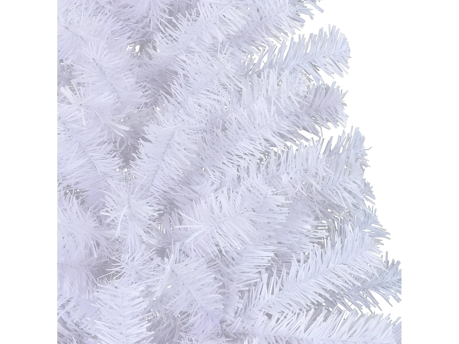 Mezzo albero di Natale artificiale con supporto bianco 210 cm in PVC