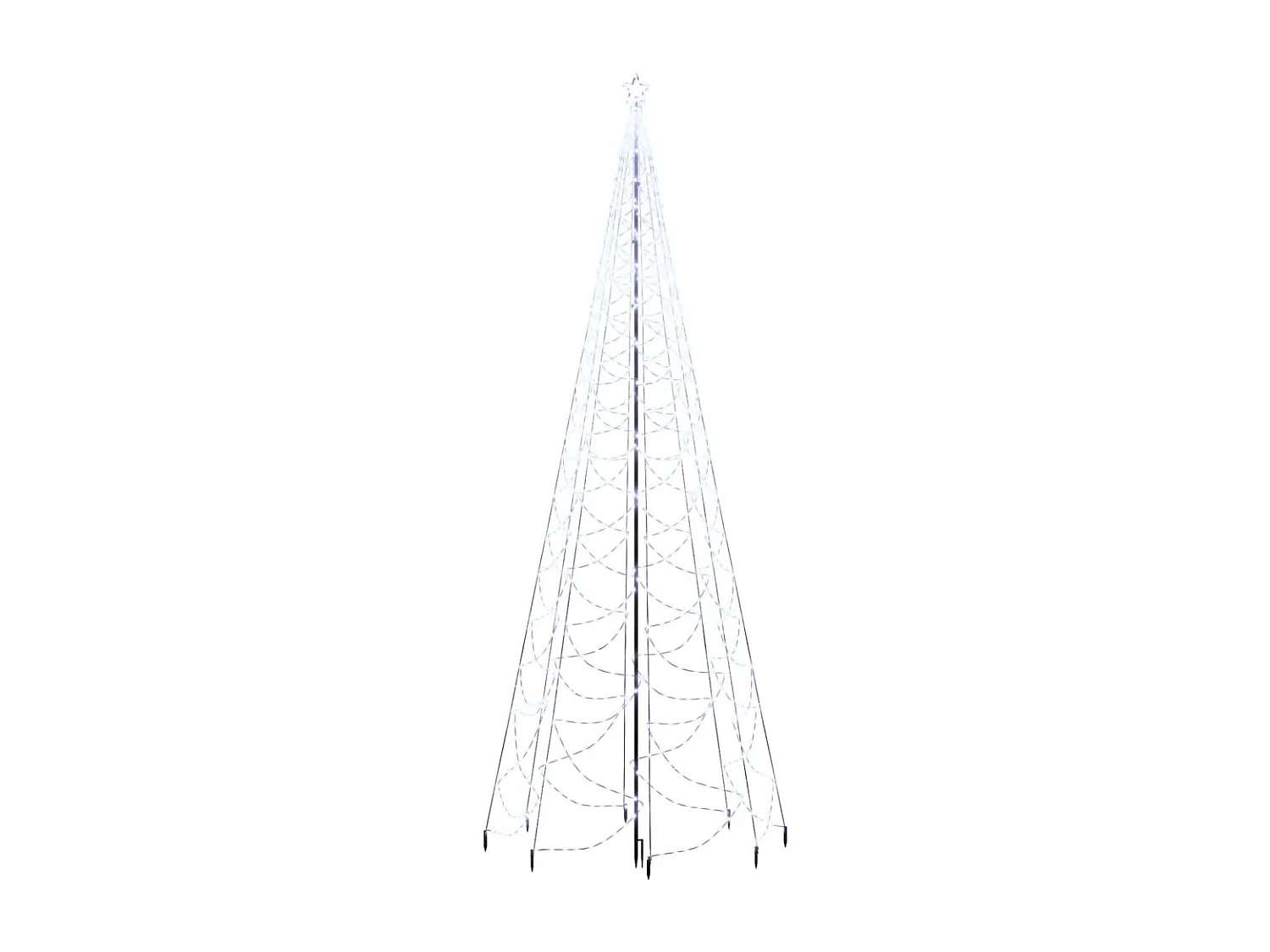 Albero di Natale con palo in metallo 1400 LED bianco freddo 5m