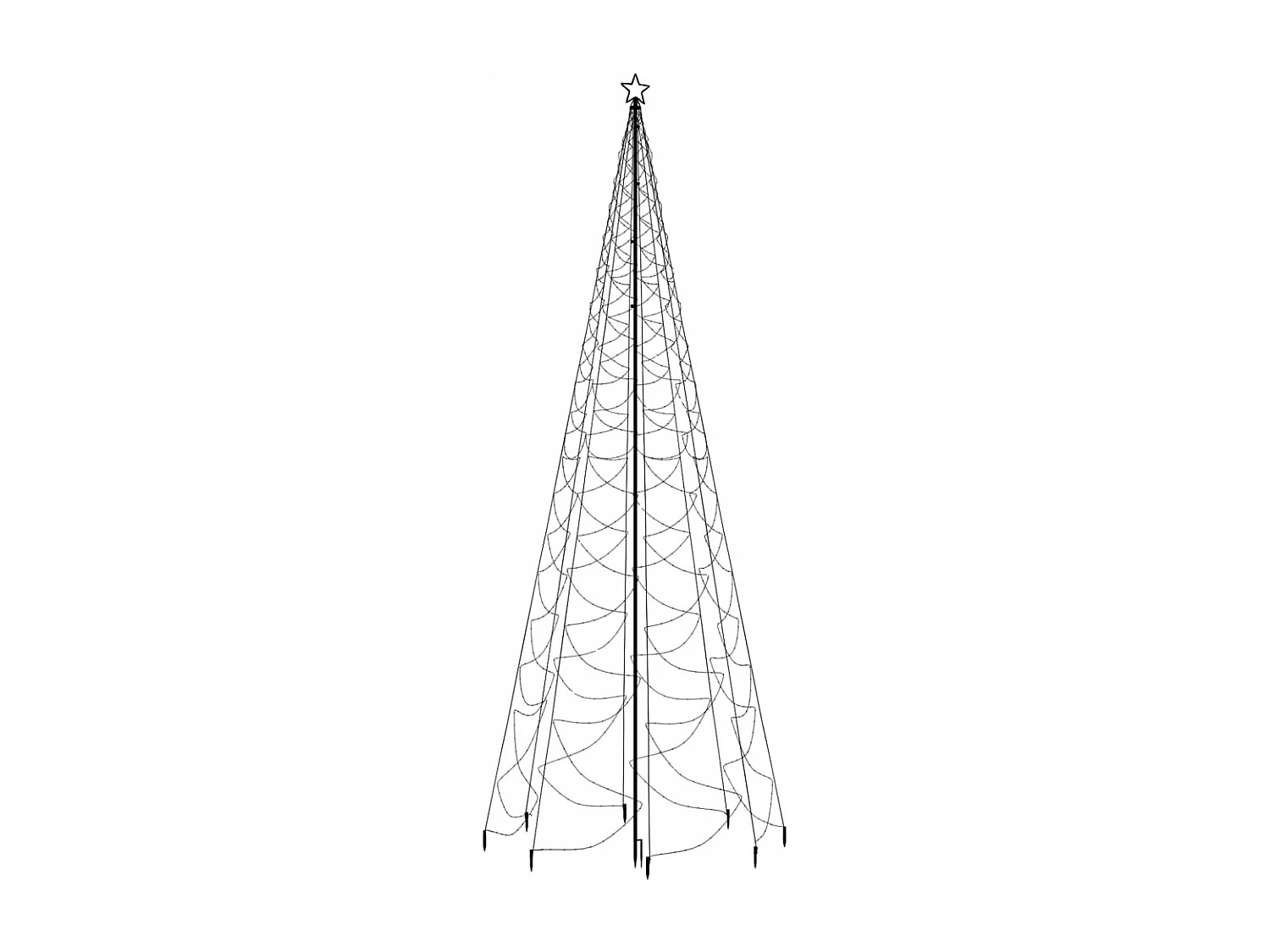 Albero di Natale con palo in metallo 1400 LED bianco freddo 5m